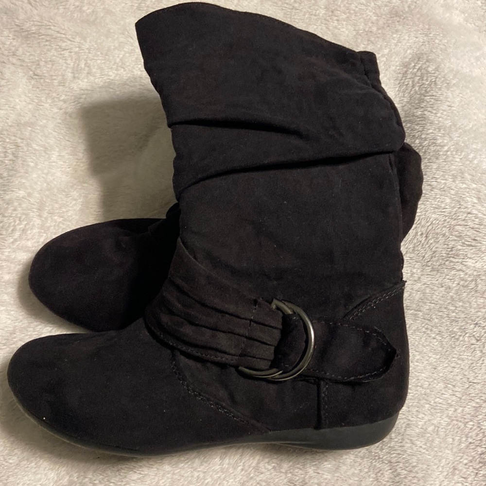 Girls Sueded Black Boots